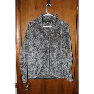 The North Face green heather fluffy fuzzy Zip up Women's Medium